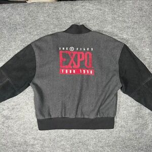 Vtg 1998 THE X-FILES Expo Tour Jacket XL Bomber Varsity Style Sci-Fi Promo